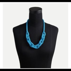J. CREW beaded chain link rope necklace- blue